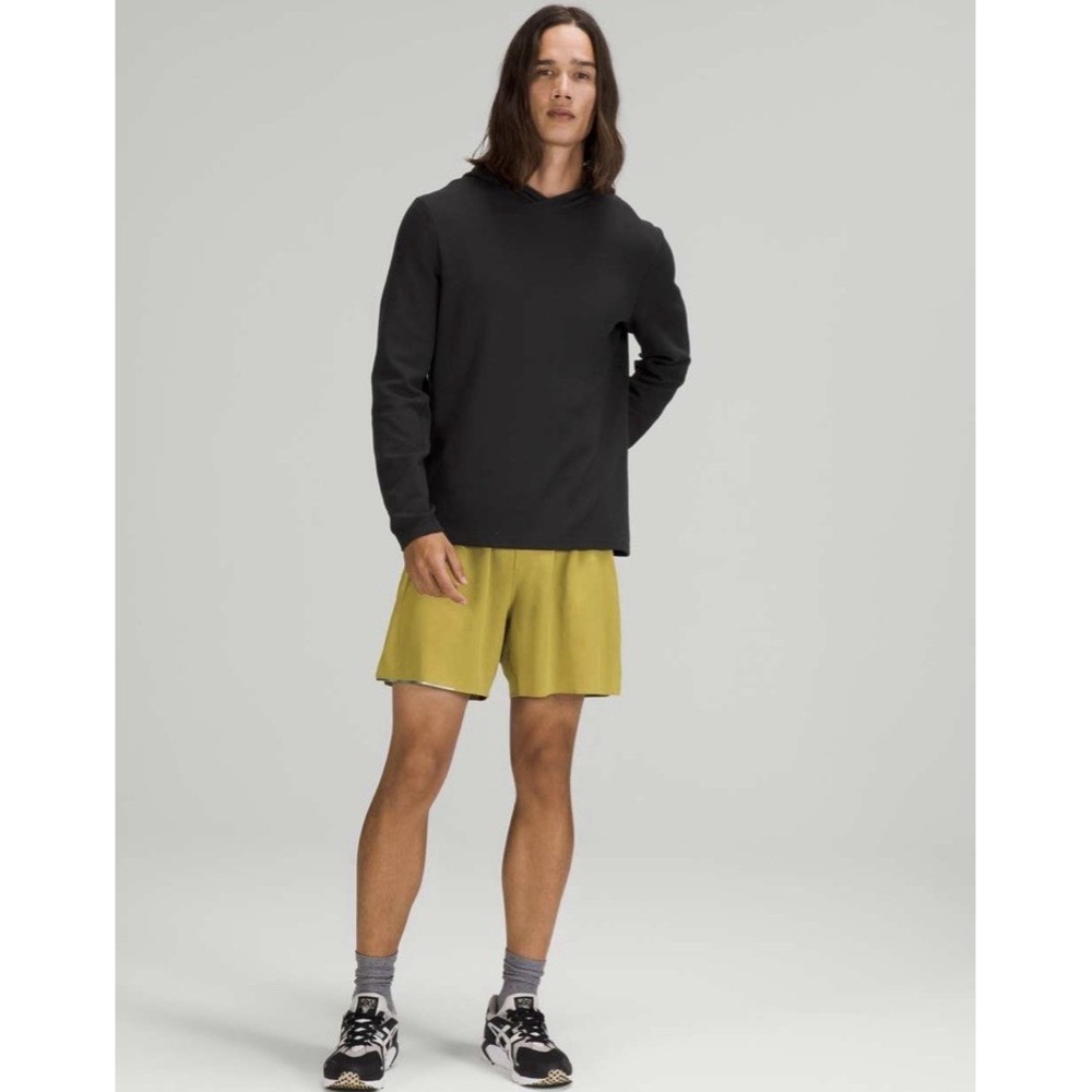 Lululemon Hoodie Men XL Black Shift Stitch Thermal Waffle Knit Sweatshirt